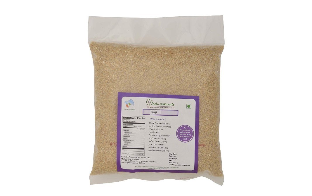 Adi Naturals Organic Suji    Pack  500 grams